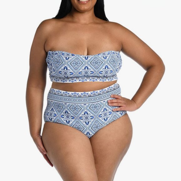 LA BLANCA Printed Bikini Swimsuit Set - Picture 1 of 6